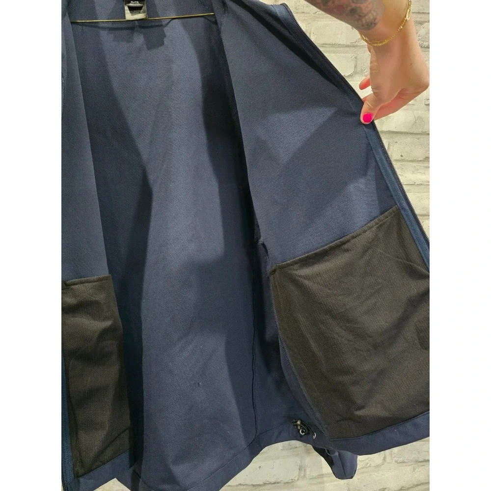 The North Face Apex‎ Men XL Full Zip Hooded Softshell Jacket Blue Drawstring Hem